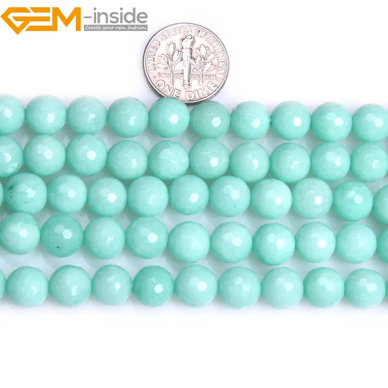 Natural de Amazonita Azul Jades Facetas de Bolas Para la Fabricación de Joyas de 6mm 8mm de 15 pulgadas DIY Envío Gratis Mayorista 2