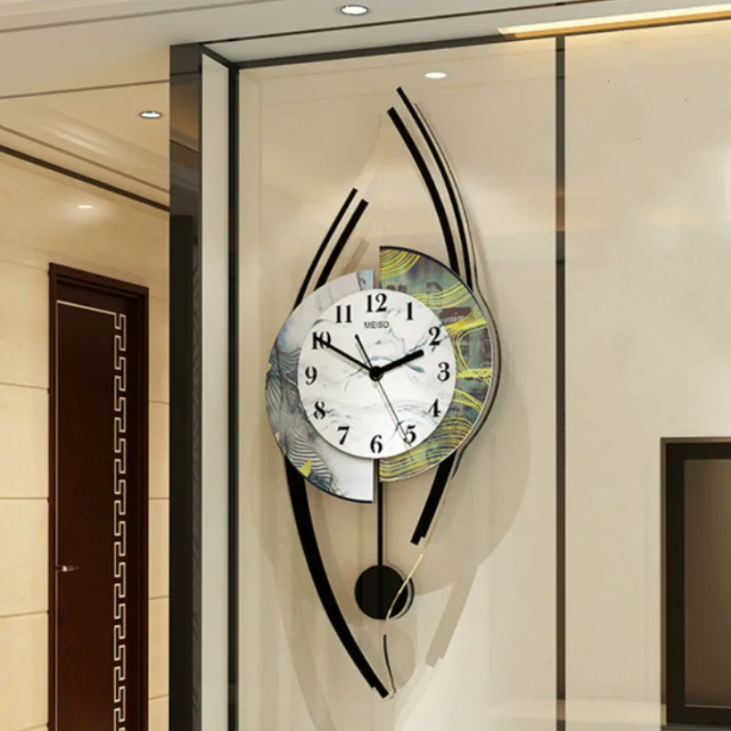Luz nórdica de lujo creativo reloj de pared de la sala de estar minimalista moderno casa del reloj restaurante de moda de la decoración de la pared LX110308 2