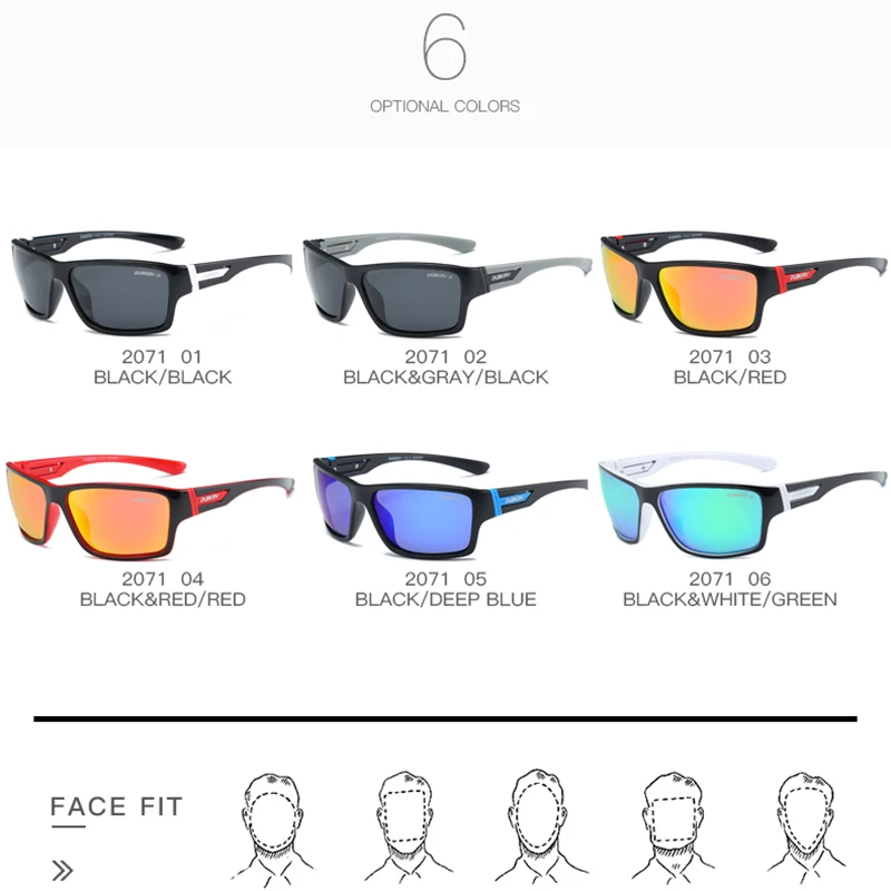 Dubery Clásico de diseño de Moda de Seguridad Gafas de sol Polarizadas Gafas de Protección Gafas de sol de Viajar Gafas de Sol con el Caso 2