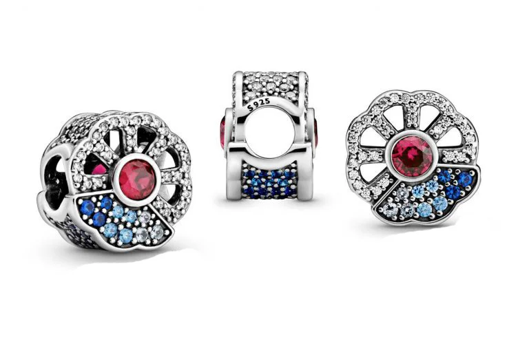 Nueva 2020 Blue & Pink Ventilador Encantos Perlas de ajuste Original, el Encanto de la Pulsera de diy de la Joyería de regalo 2