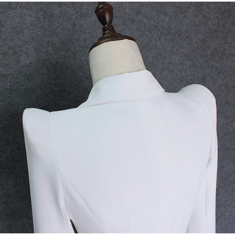 De CALIDAD SUPERIOR de 2020 Nuevo diseño Elegante Chaqueta de las Mujeres Encogimiento de Hombros de un Solo Botón Blazer Blanco de la Chaqueta 2