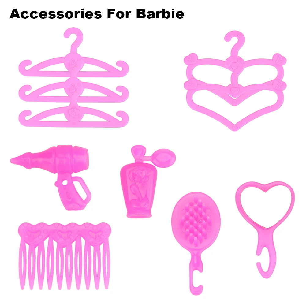 Moda hecha a Mano de 33 Artículos/lote de Muñecas Accesorios al Azar de la Muñeca Presidente de la Tabla de Vestirse Conjunto de Cama Para barbie, Juego de Año Nuevo Juguetes Para los Niños 2