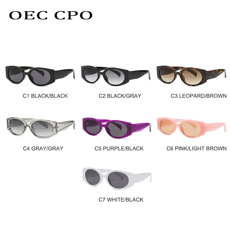OEC CPO Vintage de ojo de Gato Gafas de sol de las Mujeres de la Moda Nueva Marca de Diseñador Oval de la Lente Retro Gafas de Mujer Gradiente de Colores Oculos UV400 2