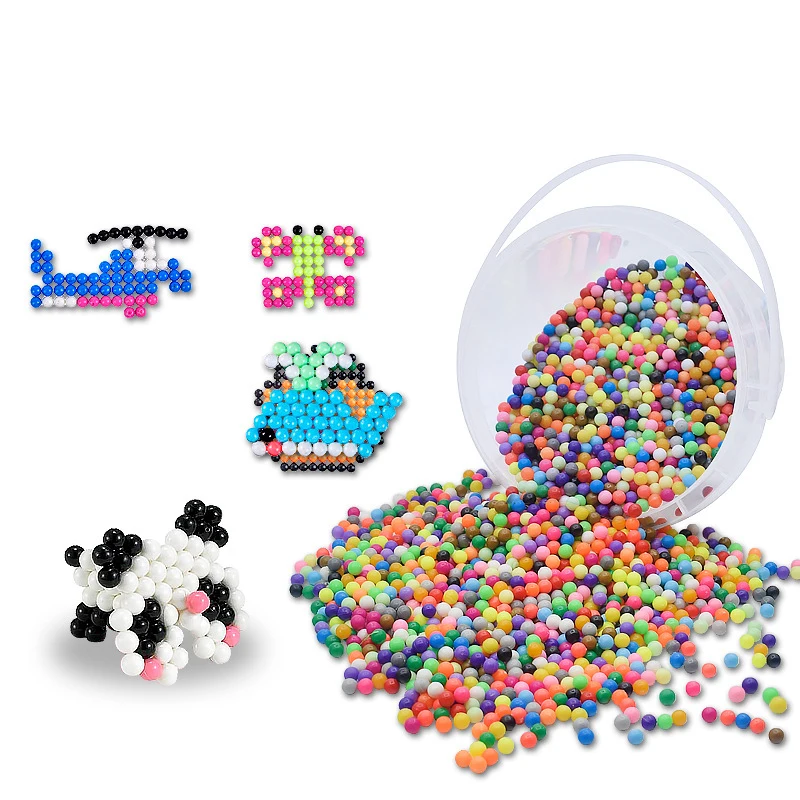 6000 pc DIY bolas Mágicas de Animales Moldes de la Mano que hace de Puzzle en 3D de los Niños Educativos perlas de Juguetes para los Niños Hechizo Reponer 2