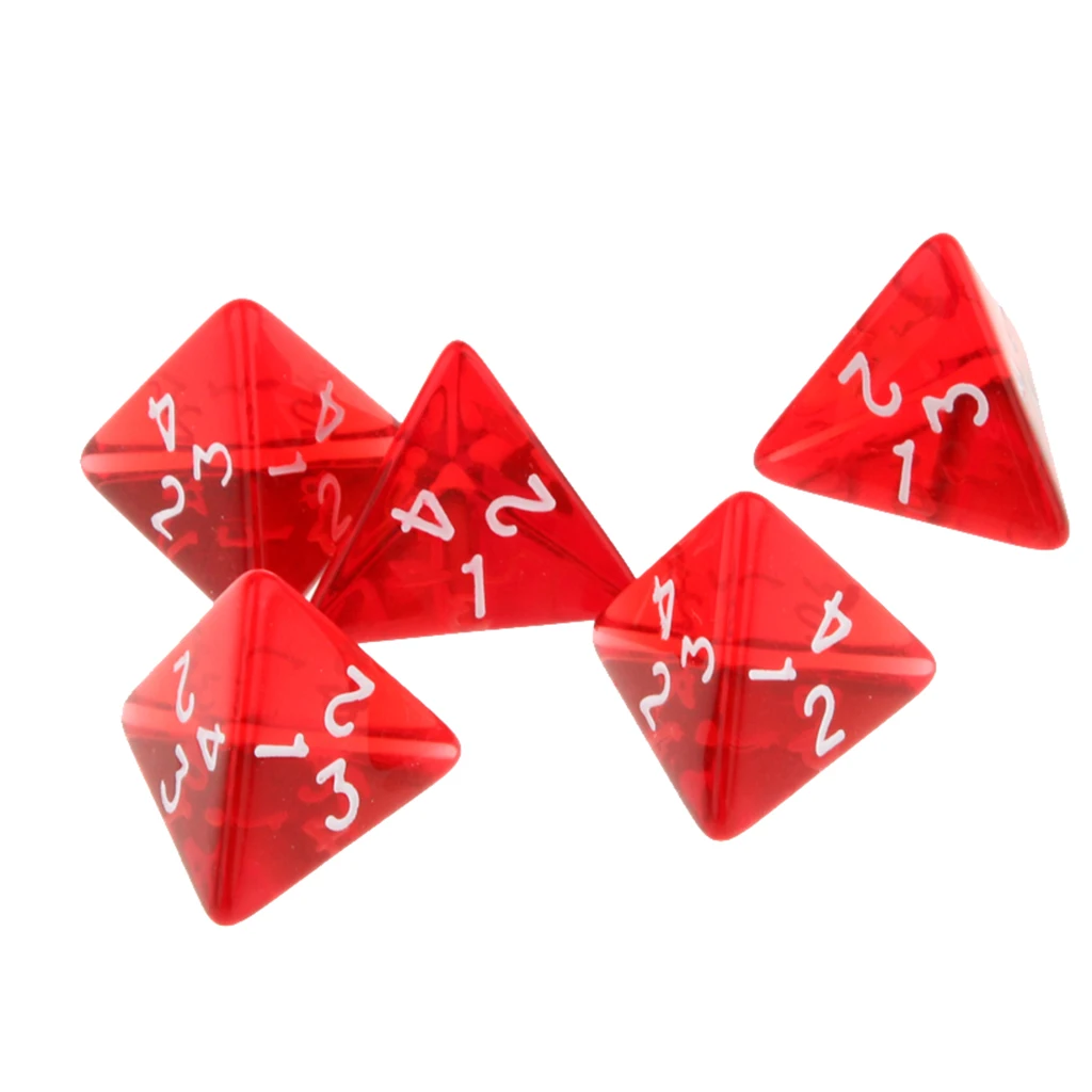 40 piezas de Dados Conjunto D4 D&D Juego de mesa Rojo Acrílico Poliédrica a Granel Dados Set de Juego de la Copa 2