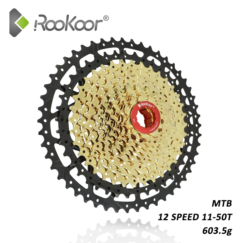 Rookoor 2020 Marca Nueva Bicicleta de Montaña 12 Velocidad de Cassette Velocidade MTB Cassete Piezas de Bicicleta de Piñón 11-50 T de Oro Ultraligero 603g 2