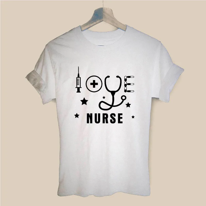 Enfermera Médico Harajuku Camiseta Graciosa camiseta de Mujer Ropa Casual Tops de Manga Corta Camisetas, Además de Tamaño 2