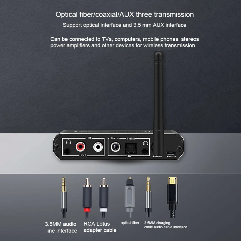 5.0 Receptor Bluetooth Bluetooth USB Combo TV Equipo Transmisor Bluetooth con Entusiasta de la DAC y AptX HD 2