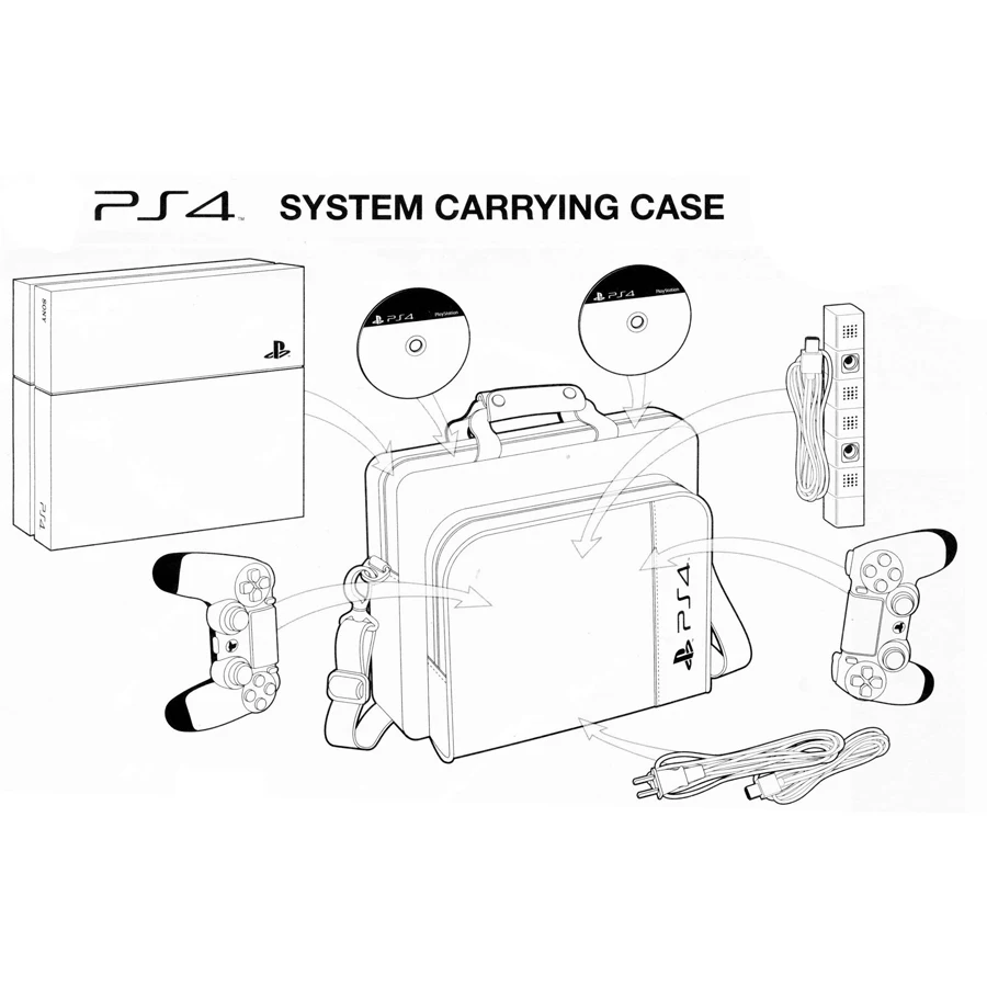 PS4/PS4 Slim de la Consola de Protección Bolsa de Almacenamiento de la PS 4 Viaje de la Realización de Gran Capacidad, Caso para Sony PlayStation 4 Slim Accesorios de Juegos 2