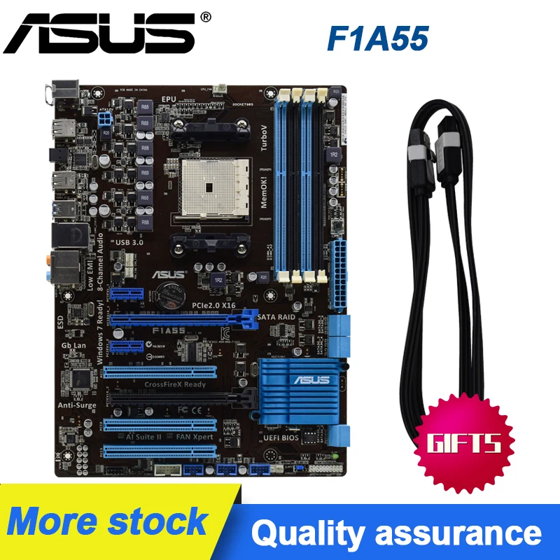 PARA ASUS F1A55 FM1 A55 PC Placa base es compatible con A8 3870K/X4 641 ATX Escritorio Original Conjunto de Placas base 2