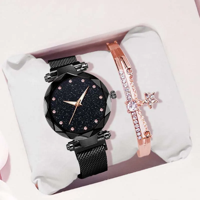 2020 las Mujeres Relojes de Pulsera de Cielo Estrellado de Lujo de Oro Rosa de la Moda de las Señoras de los Relojes de las Mujeres de Cuarzo reloj de Pulsera Watchproof reloj mujer 2