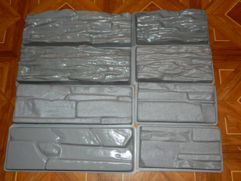 2 diferentes de diseño de Moldes de Plástico para el Hormigón de Yeso Jardín de la Casa de Piedra de la Pared de Azulejos de Piedra Molde de Ladrillos de Cemento Fabricante de Moldes 2