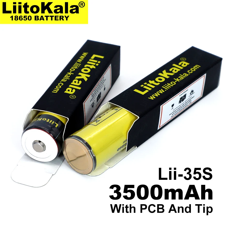 6PCS LiitoKala Lii-35S 18650 de la batería de iones de litio de 3,7 V 3500mAh batería de litio, adecuado para la linterna protección del PWB 2