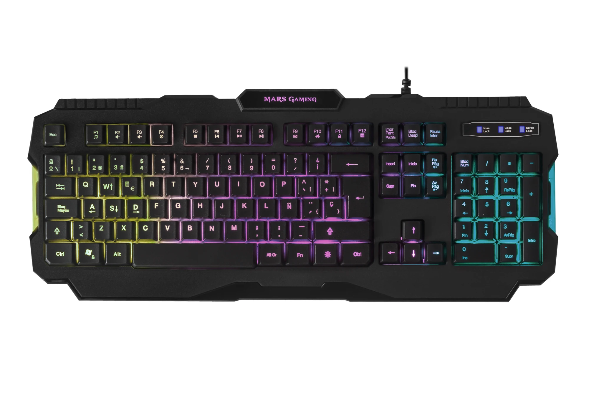 Mars Gaming MRK0, Juegos Antighosting teclados, RGB arco iris, español/francés/portugués teclado 2
