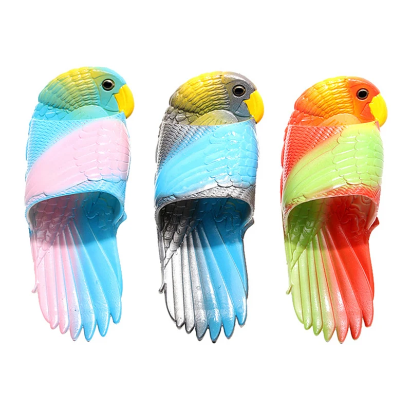 La moda Parrot Animal zapatillas de Vacaciones de playa, zapatillas 2021 Mujeres zapatos de Verano de Dulces de colores de las zapatillas de Casa para mujer 24-41 2