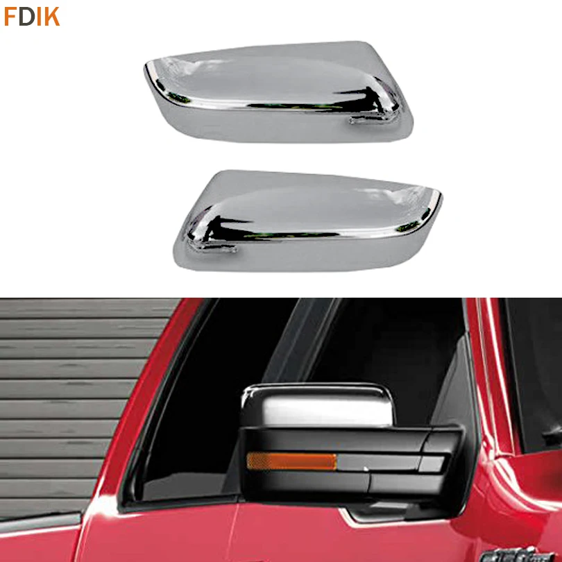 ABS Espejo de Cromo Superior de la Mitad Superior de la Vista Posterior del Espejo Tapa de ajuste para Ford F150 2009- 2
