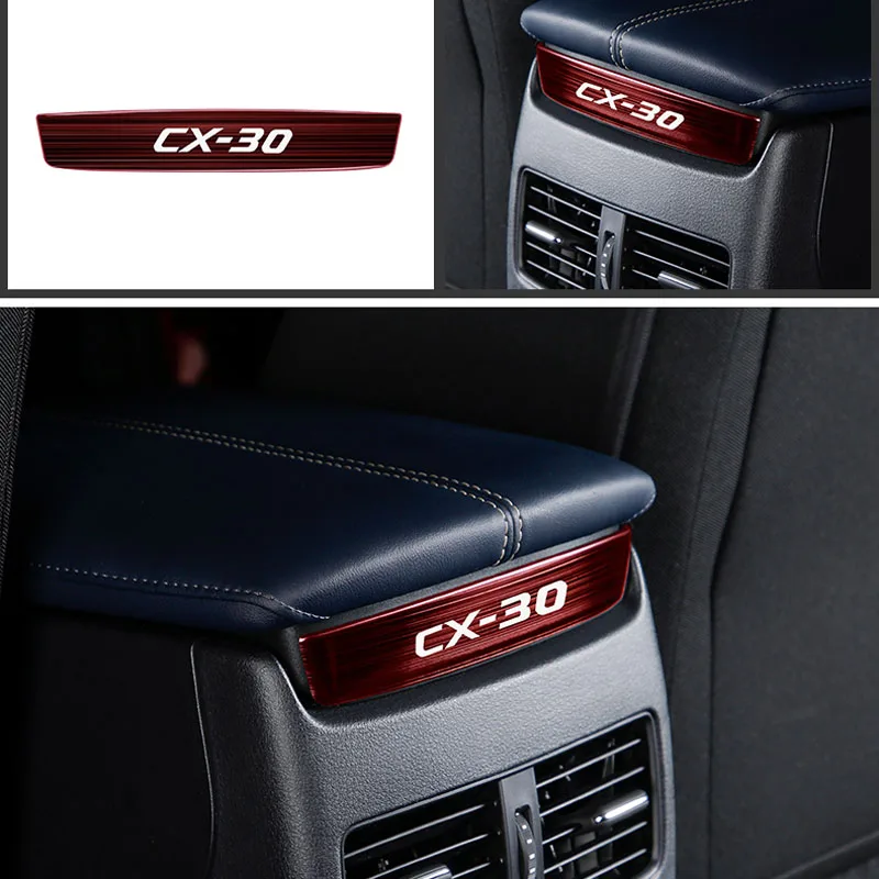 Para Mazda 2019 2020 CX-30 CX30 Interior de Acero Inoxidable Apoyabrazos de la Caja de Aire Trasero Condición de la Cubierta de la Ventilación Moldura Decorativa de Accesorios para Automóviles 2