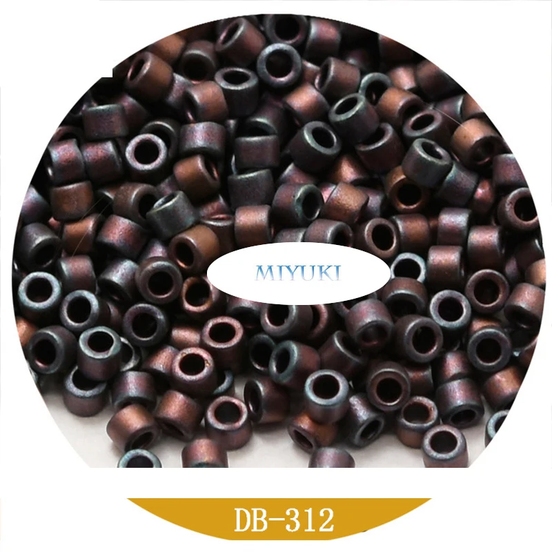 Miyuki Japonés Importado 1.6 mm Delica Perlas 22-Color Metal Mate Frosted Serie 10G Adorno 2