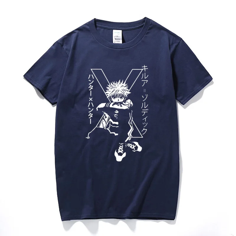 Killua Zoldyck Camiseta para los Hombres Pre-encogido de Algodón Guapo T-shirt de Hunter x Hunter Camiseta de los Hombres de la Ropa Japonesa Harajuku Camiseta 2