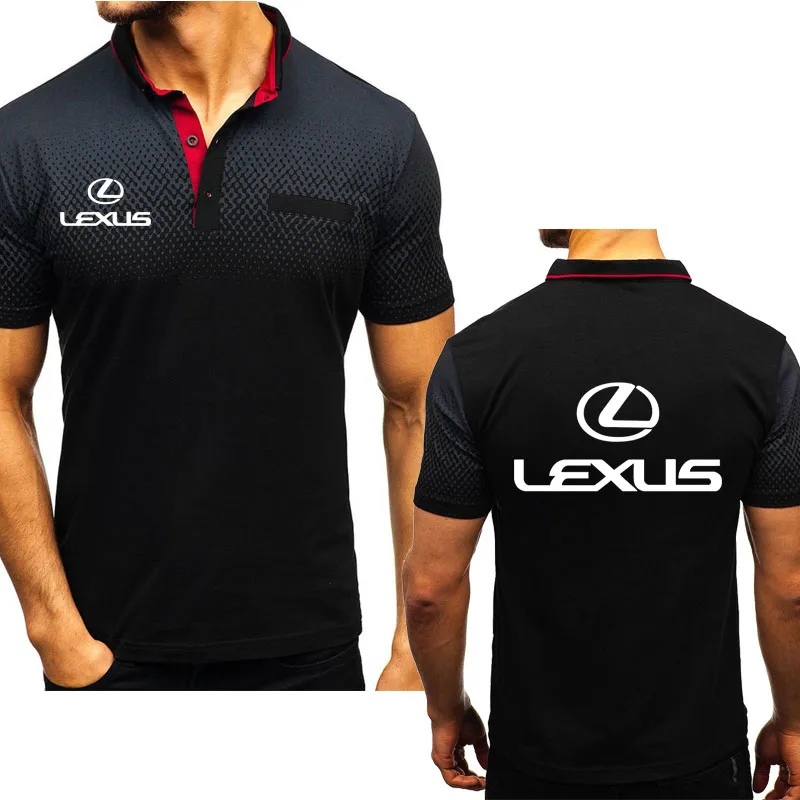 Nuevo Verano de Polo para Hombre Lexus Coche de la Impresión del Logotipo Casual de manga Corta de Alta calidad de cuello Redondo de Algodón de los Hombres tops 2
