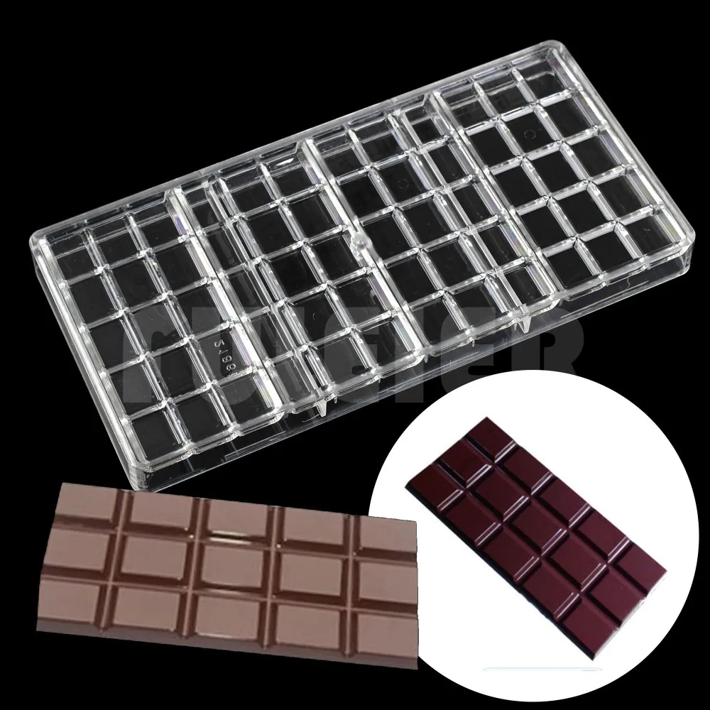 12 * 6 * 0.6 cm de policarbonato barra de chocolate del molde ,BRICOLAJE bicarbonato de confitería herramientas de dulce de caramelo de chocolate del molde 2