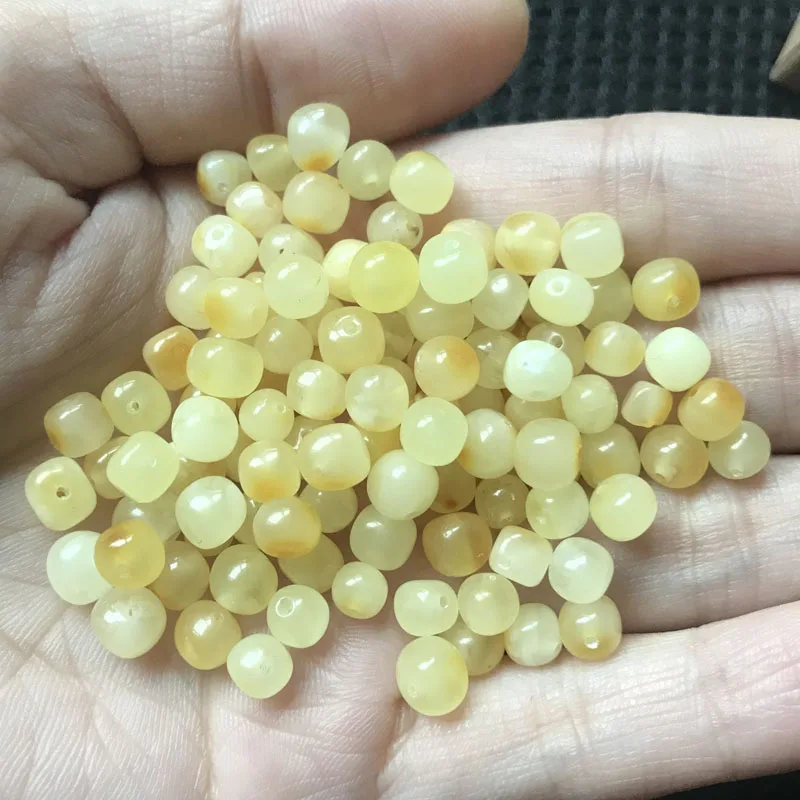 Yoowei Verde, Ámbar, Perlas de piedras preciosas de bricolaje para el Bebé durante la Dentición Collar de la Joyería del Báltico Ámbar Natural Suelta Perlas de Mayorista 2