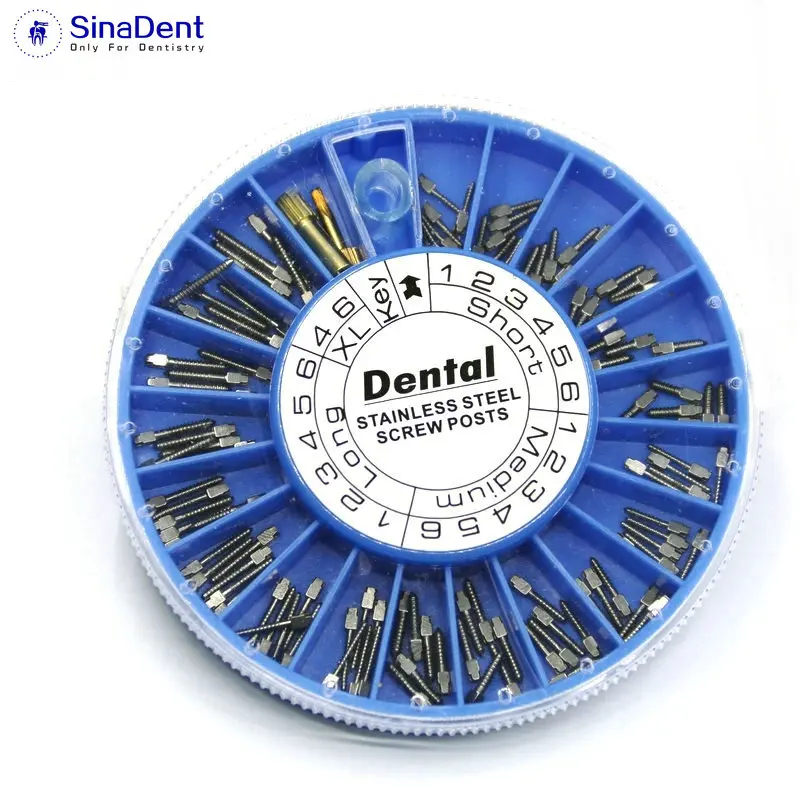 Dental de Tornillo de ACERO INOXIDABLE Post 120pcs&2Key Dental Poste roscado de materiales Dentales materiales dentales para la Odontología 2