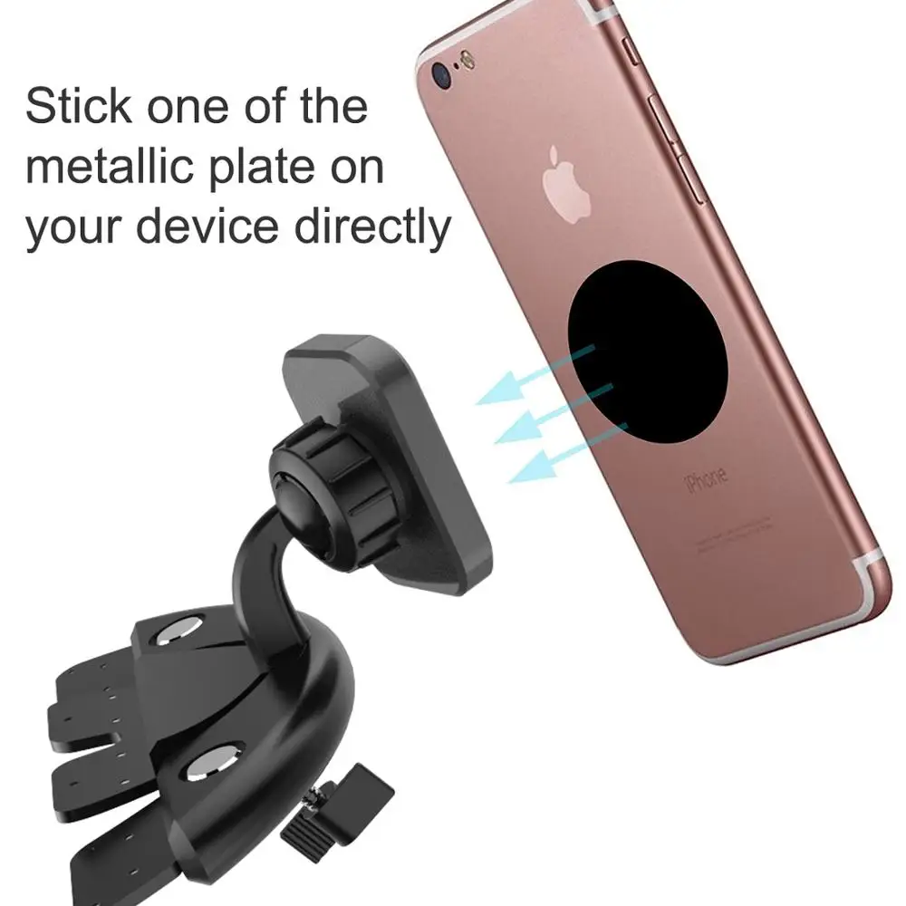 Univerola Magnético Coche soporte para teléfono Universal de la Ranura del CD Base de Montaje Titular de la rotación de 360 Titular de Soporte para el iPhone 11/Samsung 2