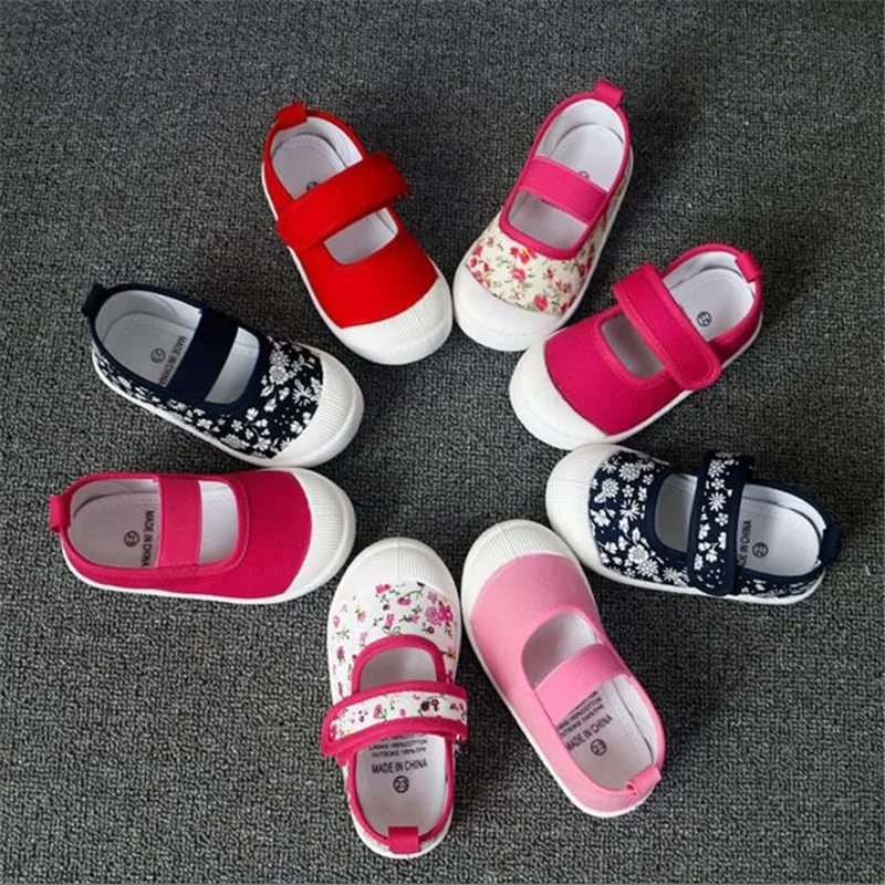 MHYONS 2018 Primavera Otoño de las Niñas de Bebé Zapatos de los Niños Zapatos de Lona Casual para Niños de Zapatillas de Color Caramelo Flores Para las Niñas de la UE de 21 a 30 2