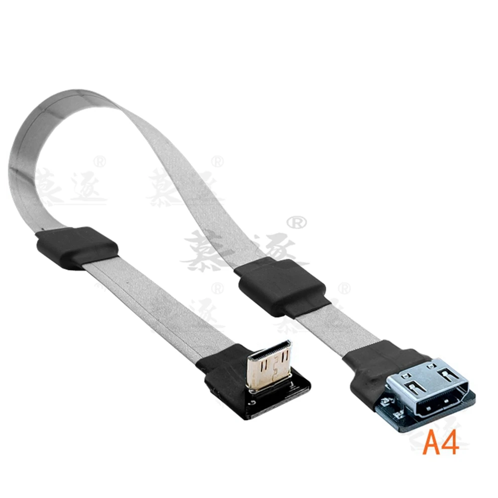 A4 Magnético Anti-interferencia FPV HDMI Hembra a Mini Micro HDMI Macho HDTV FPC Cable Plano para HDTV Multicopter 2