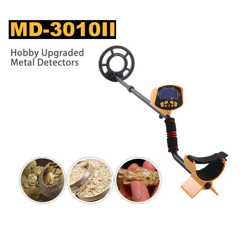 La afición de metro detector de metales MD-3010II con pantalla LCD de buscador de oro cazador de tesoros herramienta de detección 2