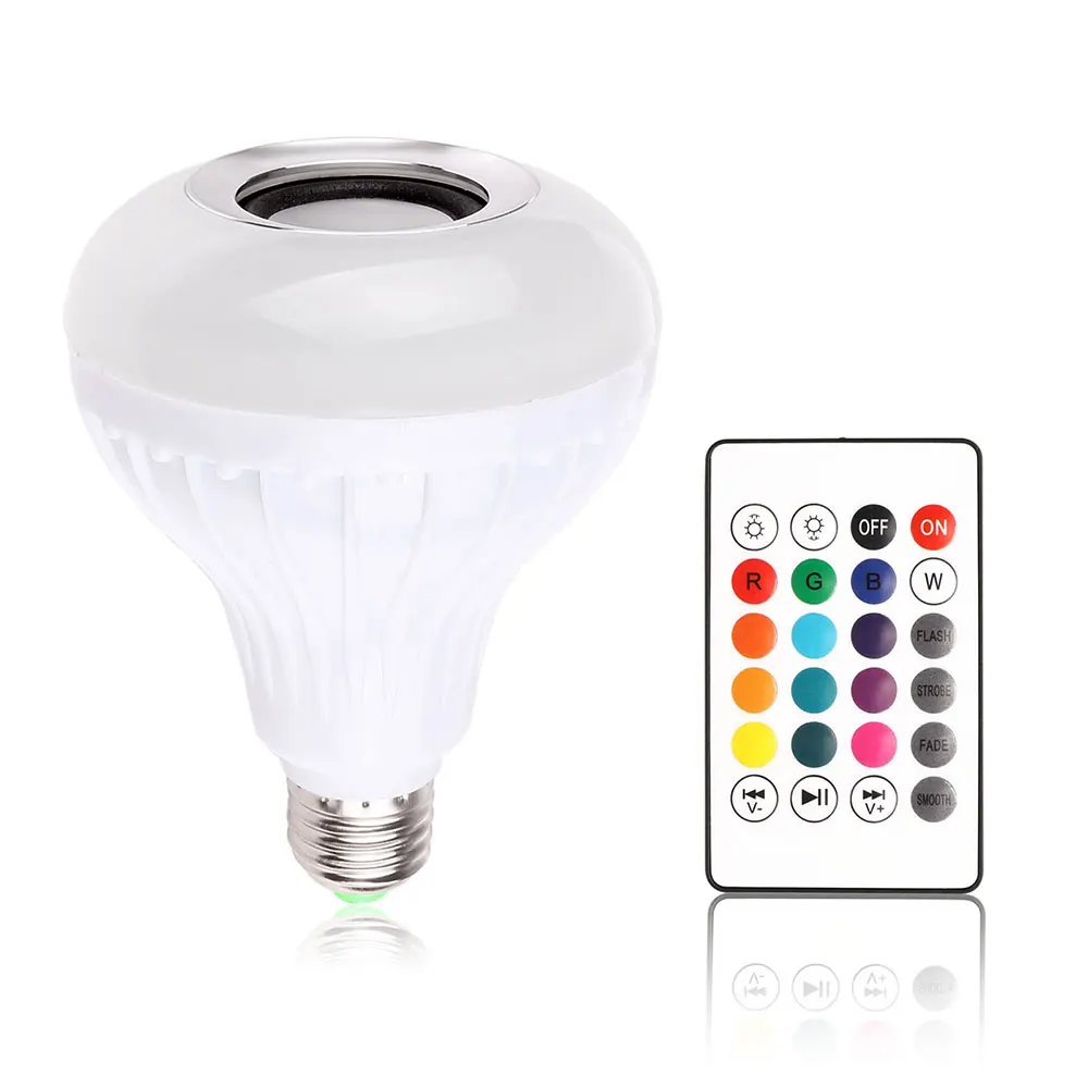 Inalámbrica Bluetooth Altavoz de la Música de la Luz de Bulbo del Altavoz Inteligente E27 12w Bombilla LED que cambian de Color para el Inicio de la Etapa Por Samrtphone 2