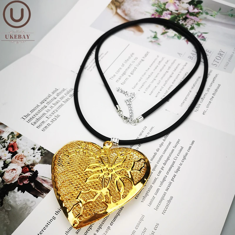 UKEBAY Nuevo Corazón Colgante de Collares de Oro del Corazón de la Joyería Para las Mujeres de Lujo del Collar de la Joyería hecha a Mano Original de Diseño de los Amantes de los Regalos 2