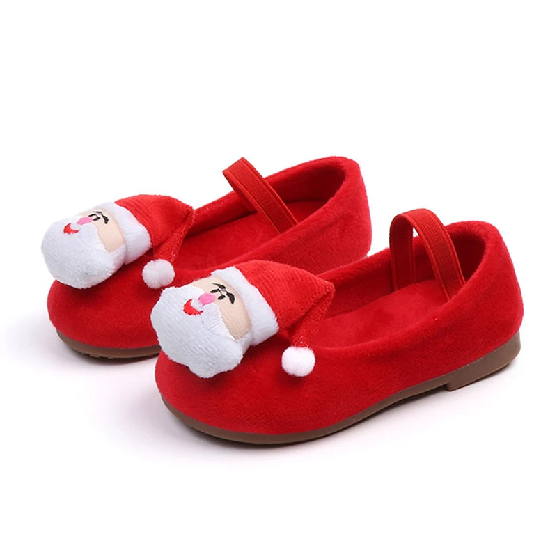 Niña de la Navidad Zapatos de Regalo de Navidad de Invierno Cálido Santa Claus antideslizante zapatillas Lindo de Navidad Bebé Cubierta Suave de los Zapatos de los Niños 2