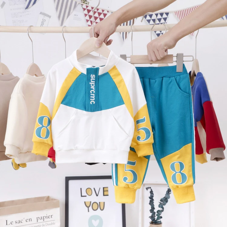 Mihkalev 2020 otoño de niños ropa de chicos conjunto de ropa para niños de manga larga trajes, tops+pantalones 2pieces niños niñas chándal 2