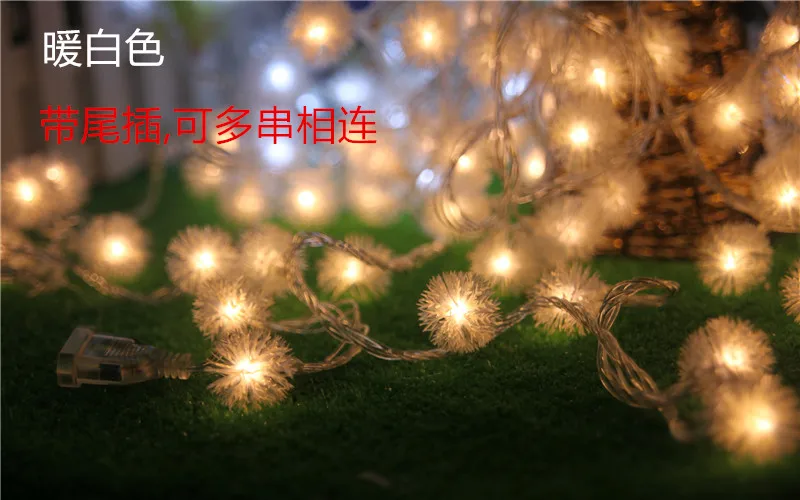 5M 40LED Cadena Iluminación Luzes De Natal diente de león de la Boda Casamento Luces de Hadas Natal Edelweiss Luces de Navidad al aire libre 2