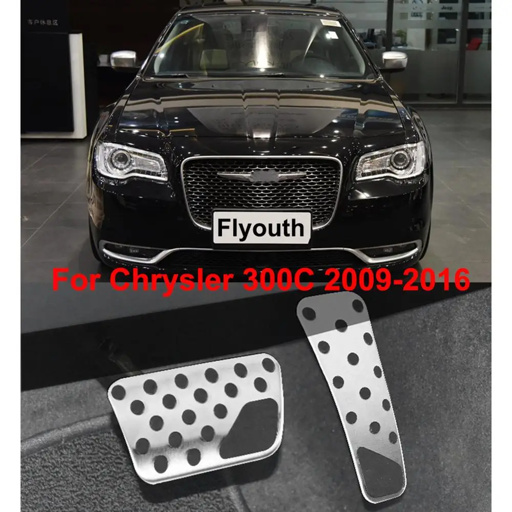 De Acero inoxidable de la Tapa del Pedal Para Chrysler 300C 2009-2016 Antideslizante Sin Perforación de Freno Y el Pedal del Acelerador Cubre 2Pcs/set 2
