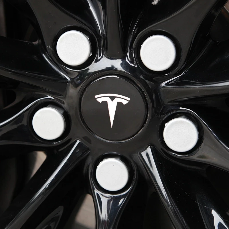 4pcs cubo de la Rueda Centro de la Tapa Para el Tesla Model 3/X/S Llantas de Aleación Etiqueta de Logotipo de los Emblemas de la Insignia de Tapas de diseño automovilístico Accesorios 2