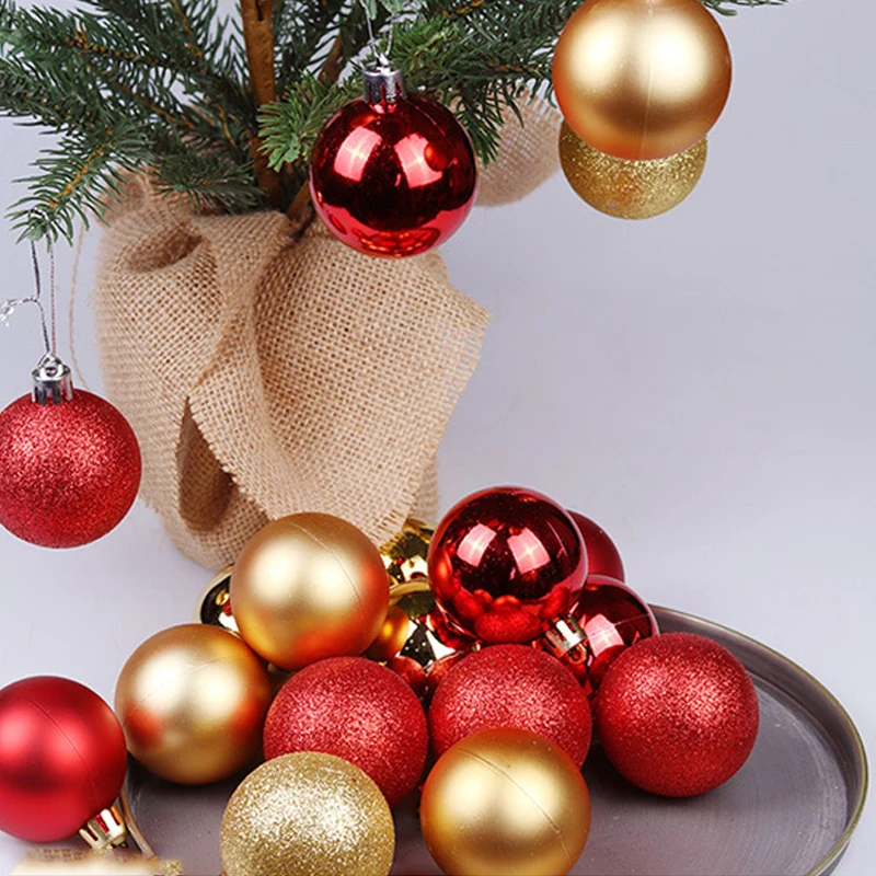 3cm 24pcs decoraciones de Navidad para la casa de las bolas de Navidad traje de plástico, bolas de árbol de Navidad Colgante новогодние украшения 2021 2