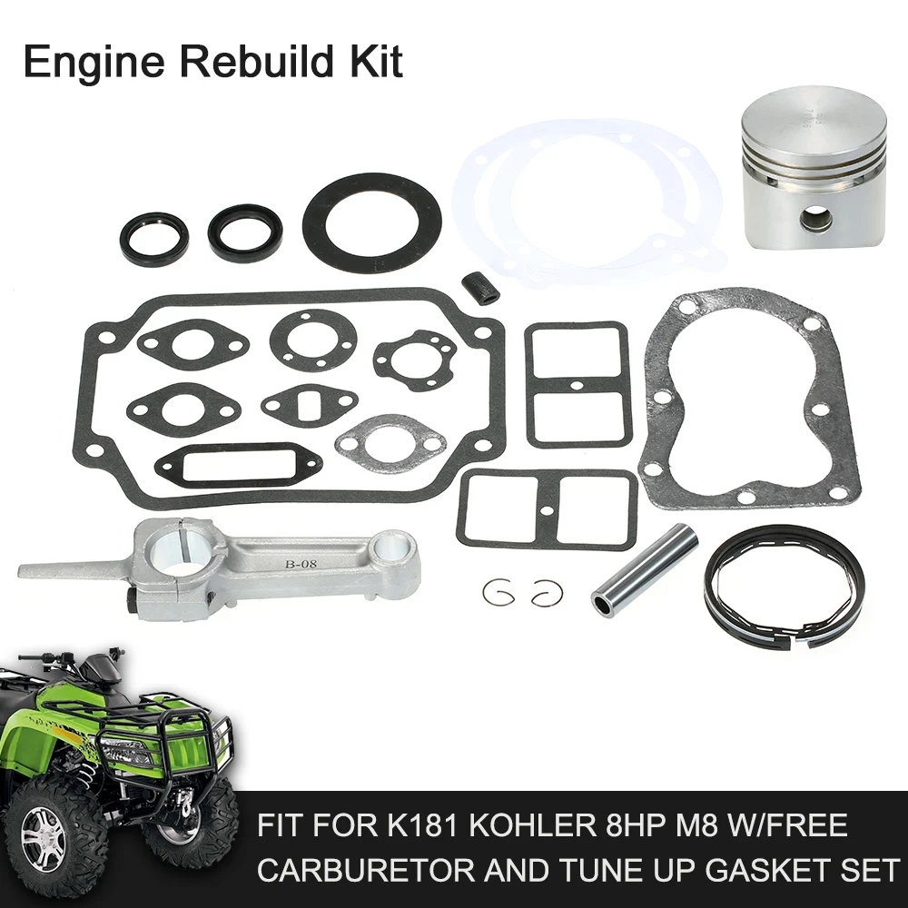 Motor del coche Kit de Reconstrucción de Ajuste para K181 Kohler 8HP M8 w/Free Carburador y el ajuste del juego de Empaquetadura 2