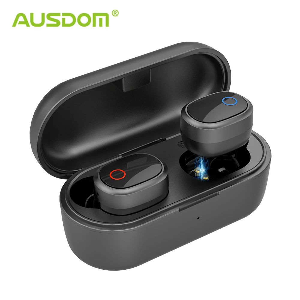 AUSDOM TW01S Auriculares Inalámbricos Bluetooth 5.0 de Auriculares TWS HIFI Mini En la oreja Deportiva de Soporte de Auriculares iOS/Android 2