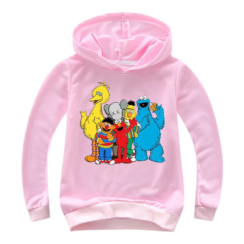 Nuevos Dibujos Animados Elmo De Sesame Street Imprimir Niños Sudadera Con Capucha Ropa De Niños Del Bebé Camisetas De Jersey De Niñas, De Algodón Prendas De Abrigo 2