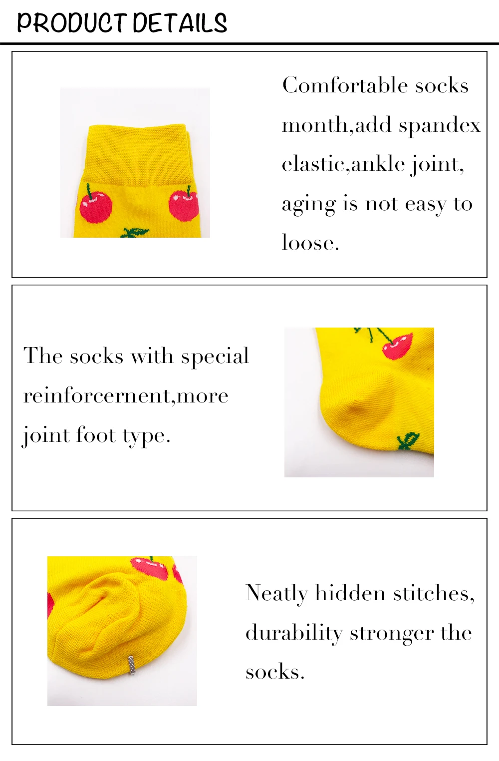 VPM de la CAJA de REGALO de la UE 38-44 Hombres y Mujeres Calcetines de colores Lindos Comida Divertida Fruta Harajuku Amante Vestido de Happy Socks (3 pares / lot ) 2