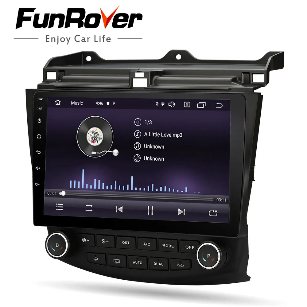 Funrover android 9.0 2.5 D+IPS de dvd del coche para honda Honda Accord 7 2003-2007 de navegación gps de radio de vídeo estéreo con RDS reproductor multimedia 2