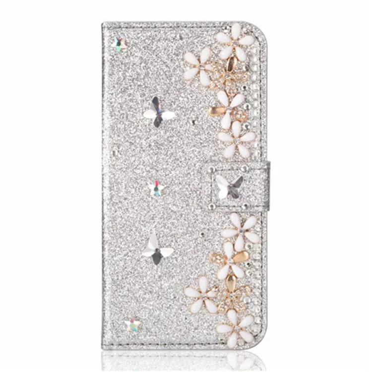 Cuero Flip Case Para el iphone 11 12 Pro MAX de la Cubierta de la Moda Bling del Diamante de la Cartera del Teléfono de Bolsas de Coque Para iphone6 7 8 Plus X XR Xs Max 2