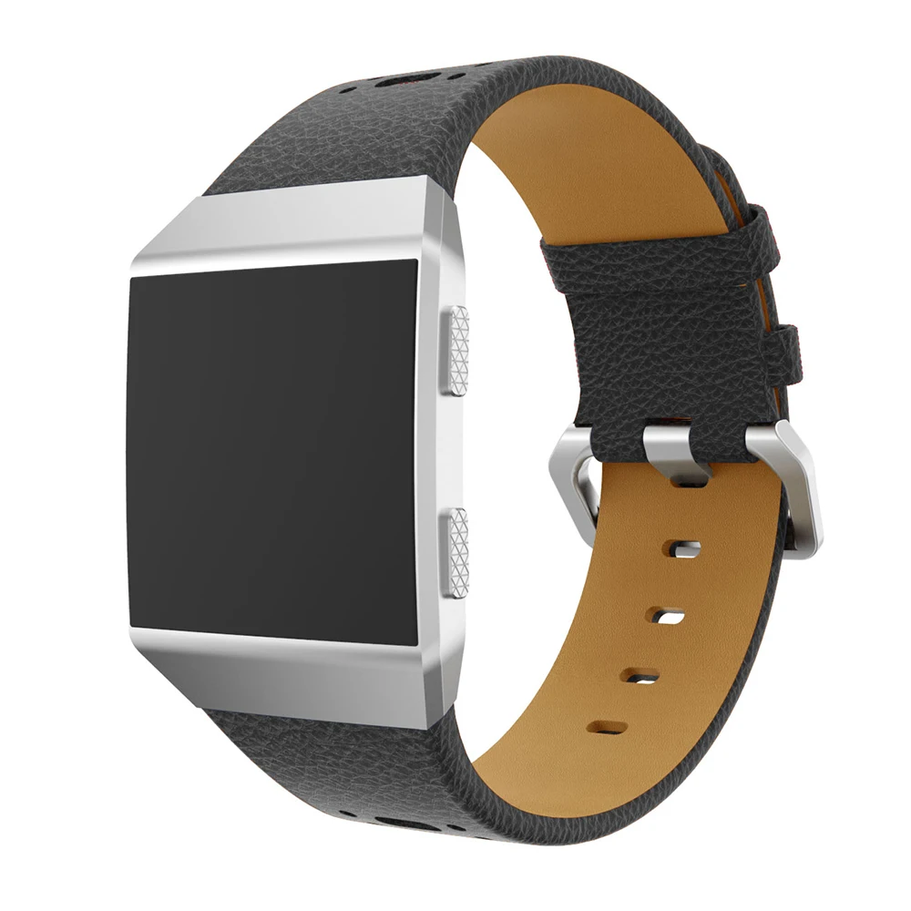 Genuino correa de reloj de cuero correa de reloj de reemplazo de la banda de muñeca de la pulsera de la banda para Fitbit Iónica Pulsera de 8 colores para elegir 2