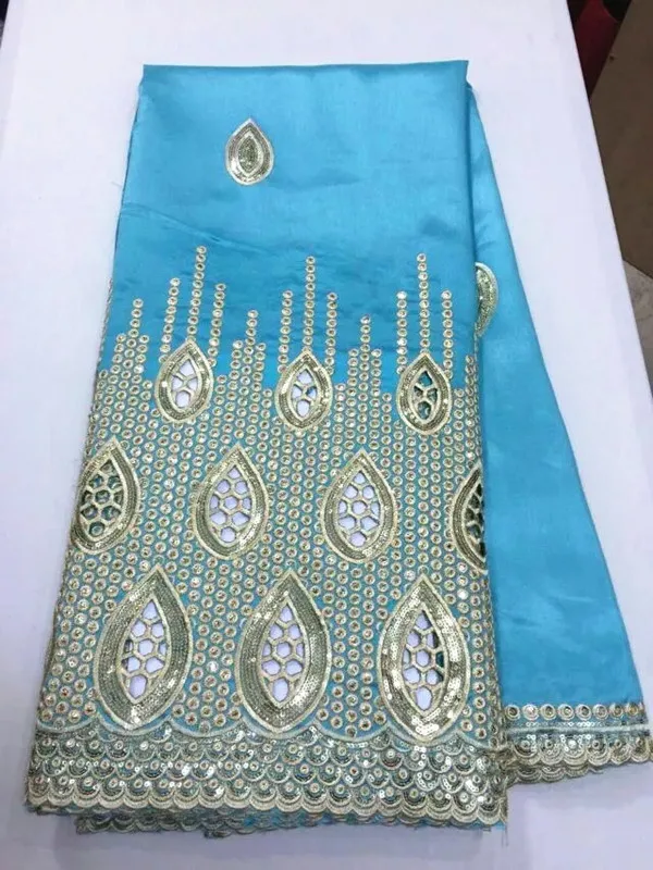 5 m/lote de Lujo de oro de lentejuelas decoración de encaje con el vino de África george tela de encaje por parte de la ropa OG40-1 2