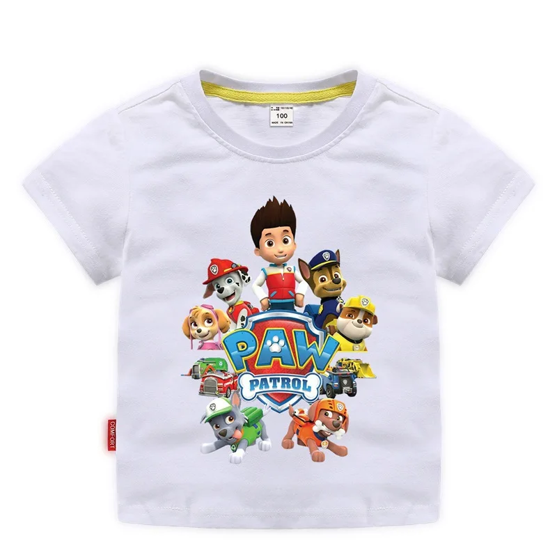 La pata de la Patrulla de la Nueva 2020 de las Niñas Ropa de Bebé de la Primavera Verano Transpirable de Algodón T-shirt para Niños de Manga Corta Traje de ropa de Niños 2