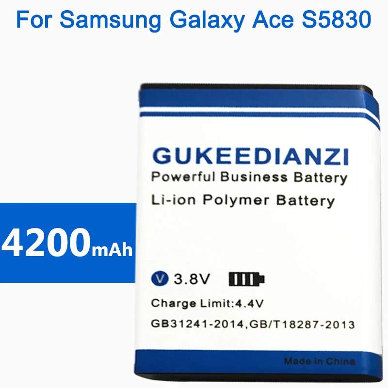 GUKEEDIANZI de la Batería del Teléfono Para Samsung S6802 Galaxy Ace S5830 B7510 I569 I579 I619 S5660 S5670 S5830I S5838 4200mAh EB494358VU 2
