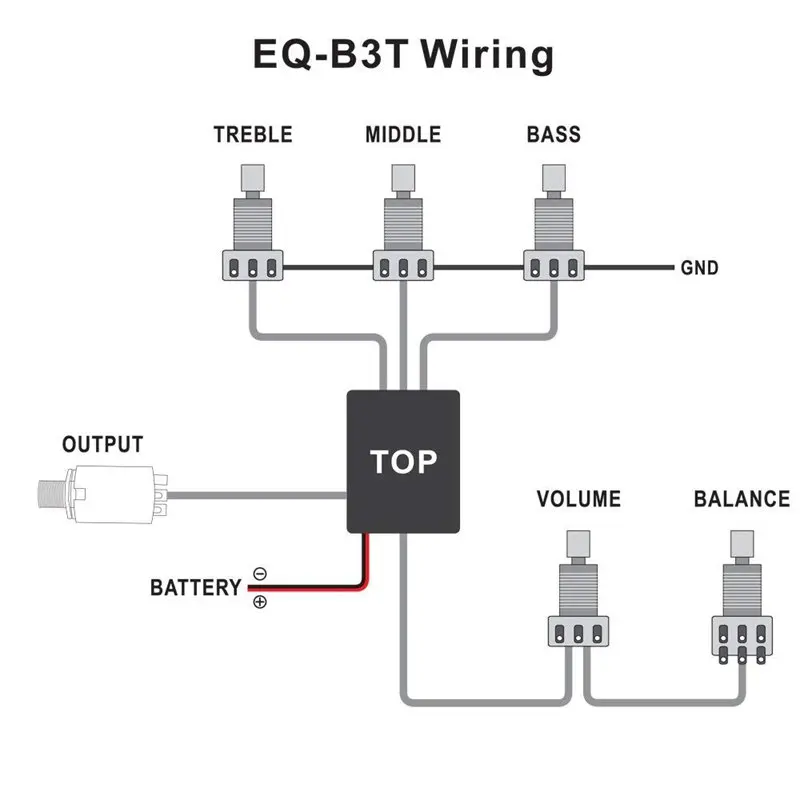 Belcat de Calidad Superior Bass Pickup Active EQ EQ Activo-B3T Circuito Preamplificador Para Bajo de Reemplazo 2